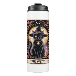 Halloween Witch Aesthetic Cat Lovers Gothic Tarot  Thermal Tumbler