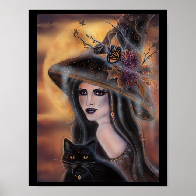  Halloween witch and black cat art Renee Lavoie   Poster (Front)