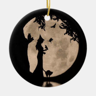 Halloween Witch and Familiars Decorations Ornament