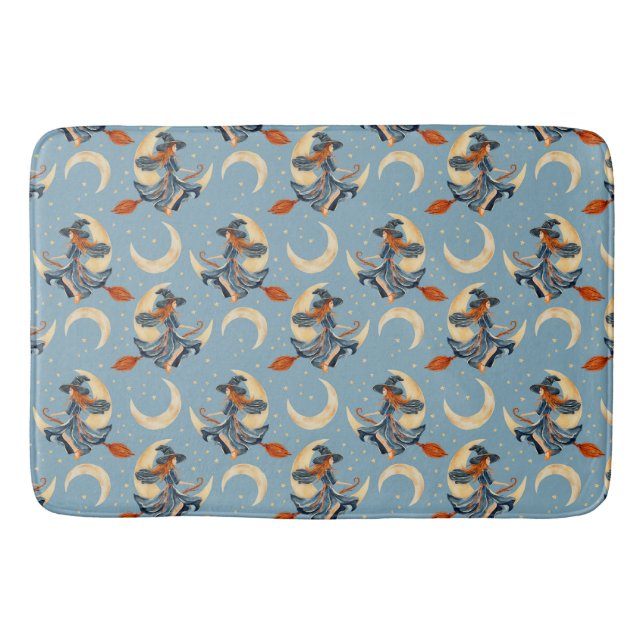 Halloween Witch and Moon Bath Mat (Front)