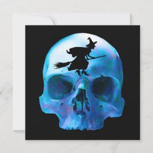 Halloween Witch and Skull Card