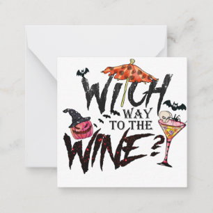 Halloween Witch and Wine Card