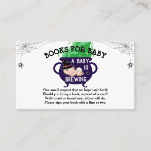 Halloween Witch Baby Shower Books for Baby  Enclosure Card
