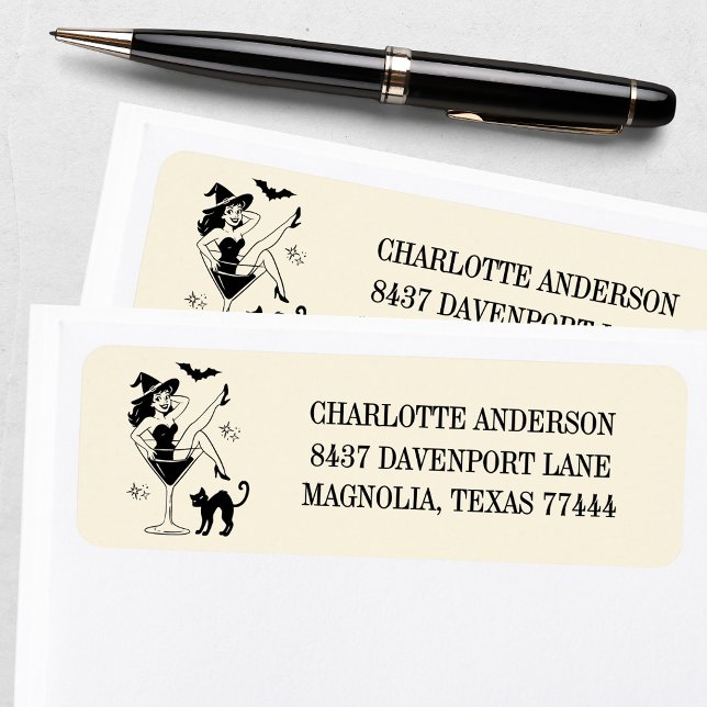 Halloween Witch Bachelorette Return Address Label (Creator Uploaded)