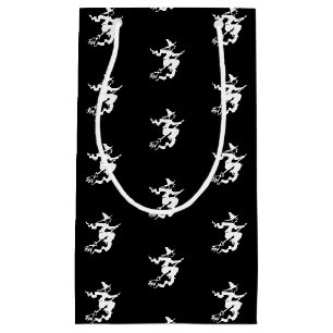 Halloween witch black and white pattern small gift bag
