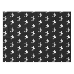 Halloween witch black and white pattern tablecloth
