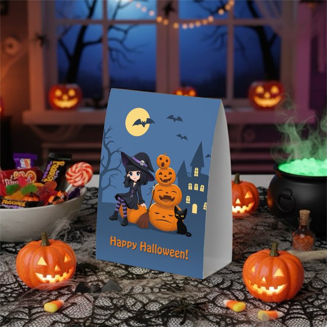 Halloween Witch, Black Cat, and Pumpkins (Creator Uploaded)