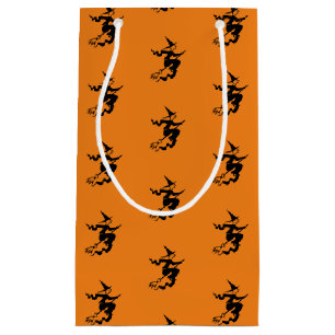 Halloween witch black orange pattern favours small gift bag