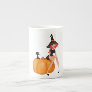 HALLOWEEN WITCH BONE CHINA MUG