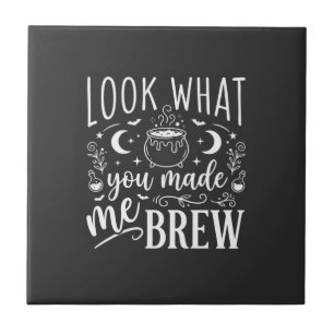 Halloween Witch Brew Funny Potion Design_1 Ceramic Tile