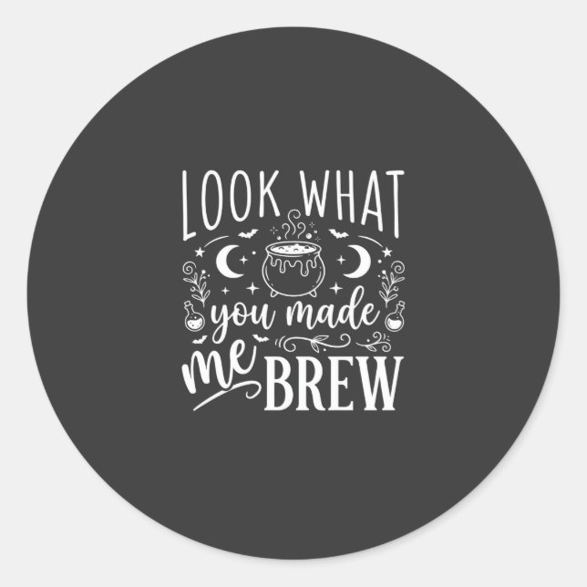 Halloween Witch Brew Funny Potion Design_1 Classic Round Sticker (Front)