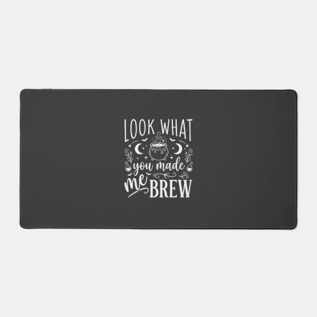 Halloween Witch Brew Funny Potion Design_1 Desk Mat (Front)