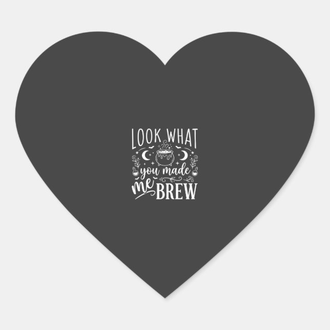 Halloween Witch Brew Funny Potion Design_1 Heart Sticker (Front)