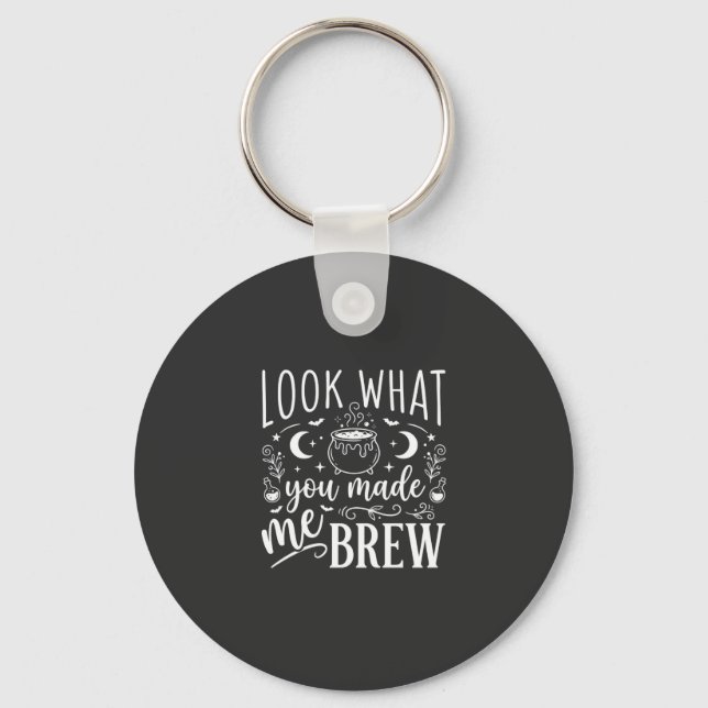 Halloween Witch Brew Funny Potion Design_1 Key Ring (Front)