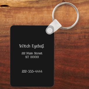 Halloween witch broom and scary eyeball key ring