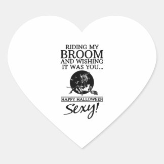 Halloween witch broom Sexy Dirty Costume gifts Heart Sticker