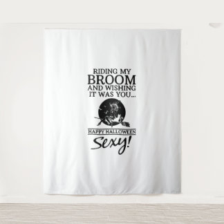 Halloween witch broom Sexy Dirty Costume gifts Tapestry