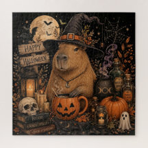 Halloween Witch Capybara Magical Autumn