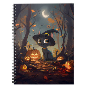 Halloween Witch Cat Notebook
