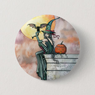 Halloween Witch Cat Pin by Molly Harrison