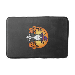 Halloween Witch Cat Pumpkin Moon Design_1 Bath Mat
