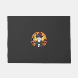 Halloween Witch Cat Pumpkin Moon Design_1 Doormat