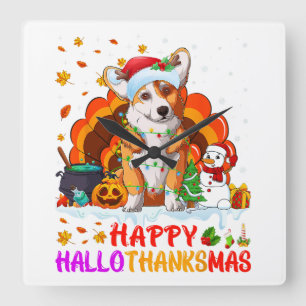 Halloween Witch Cats I Smell Kittens Funny Parody Square Wall Clock