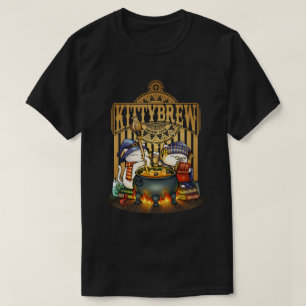 Halloween Witch Cats Kitty Brew T-Shirt