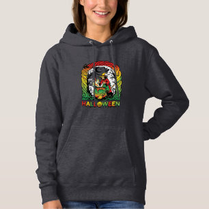 Halloween Witch Cauldron Brewing Black Cat Spooky Hoodie