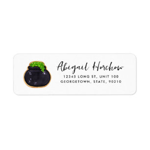 Halloween Witch Cauldron Cookie Customisable Return Address Label