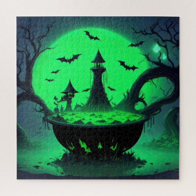 Halloween Witch Cauldron Jigsaw Puzzle (Vertical)