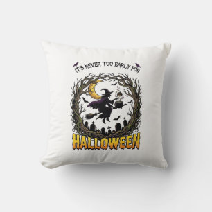 Halloween Witch Cauldron Moon Cemetery Twisted Tre Cushion