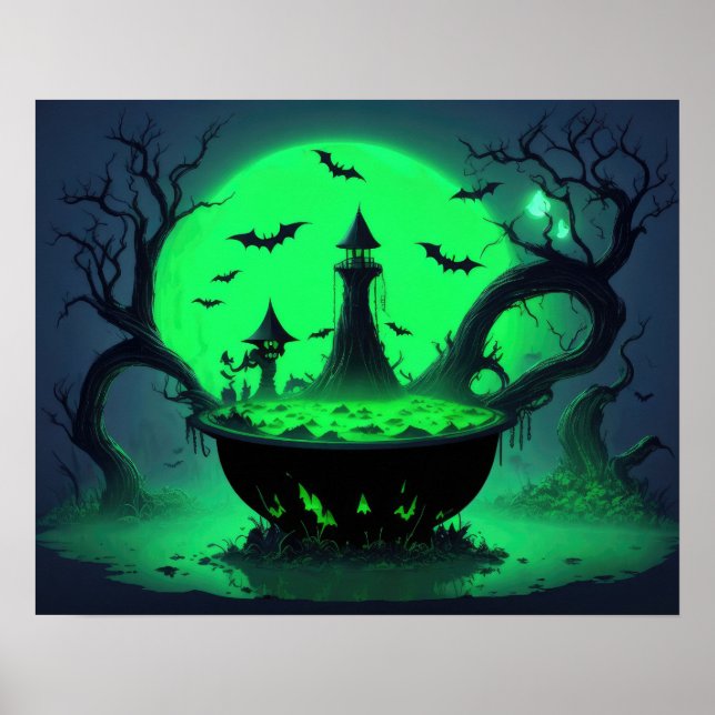 Halloween Witch Cauldron Poster (Front)