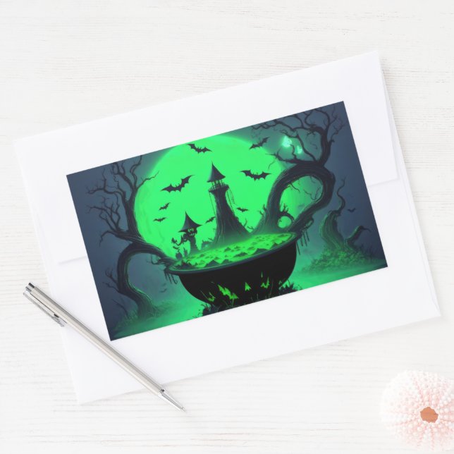 Halloween Witch Cauldron Sticker (Envelope)