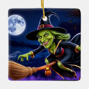 Halloween/Witch Ceramic Ornament