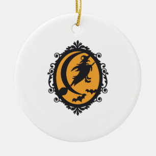 Halloween Witch Ceramic Ornament