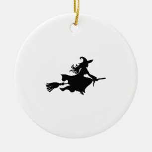 halloween witch ceramic ornament