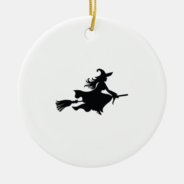 halloween witch ceramic ornament (Front)