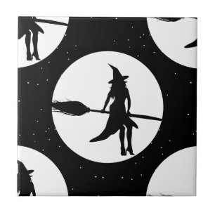 halloween witch ceramic tile