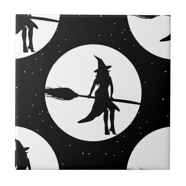 halloween witch ceramic tile (Front)