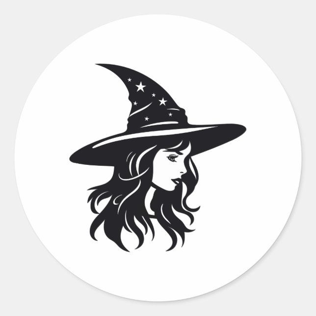 Halloween Witch Classic Round Sticker (Front)
