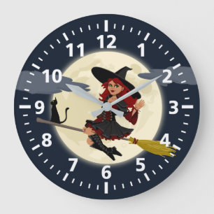 Halloween Witch Clock