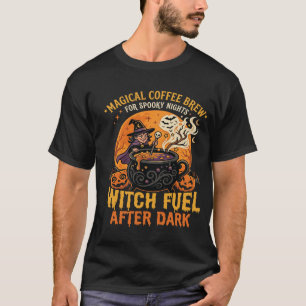 Halloween Witch Coffee Night T-Shirt