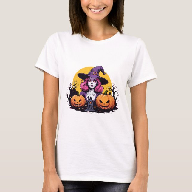 Halloween Witch Coffee T-Shirt (Front)