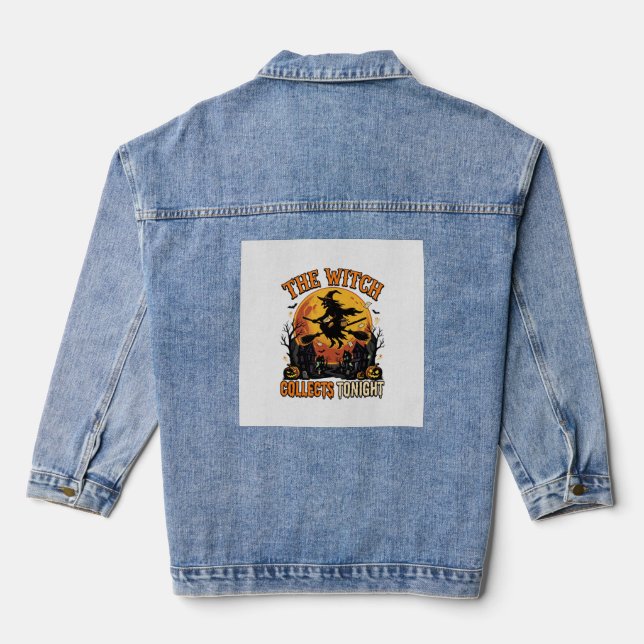 Halloween Witch Collection Humour Denim Jacket (Back)