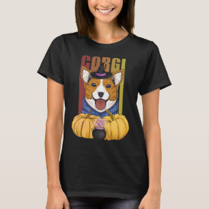 Halloween Witch Corgi Costume Pumpkin Dog Corgi O T-Shirt