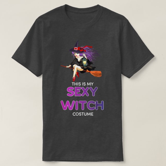 Halloween Witch Costume  T-Shirt (Design Front)