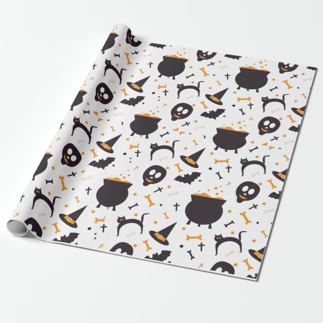 Halloween Witch Craft Wrapping Paper (Unrolled)