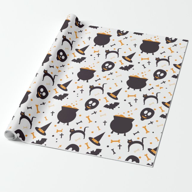 Halloween Witch Craft Wrapping Paper (Unrolled)