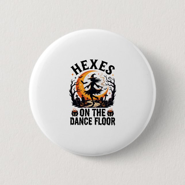 Halloween Witch Dance Night 6 Cm Round Badge (Front)